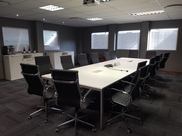 Aluminium blinds installed in living room – Eden Blinds Pretoria