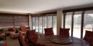 Basswood blinds fitted in lounge – Eden Blinds Pretoria