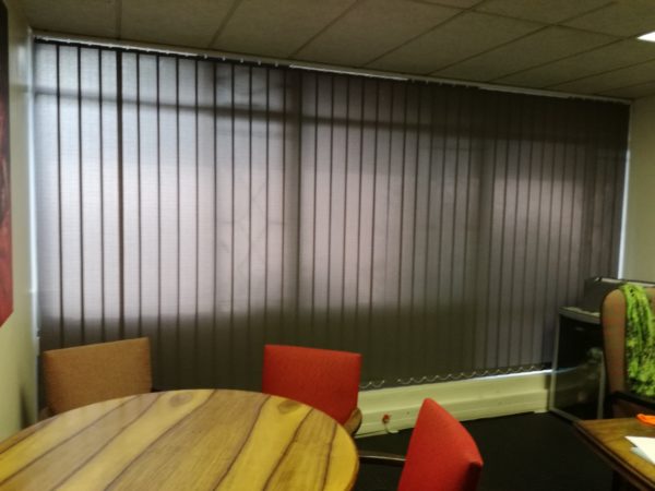 Vertical blinds installed for wide windows – Eden Blinds Pretoria